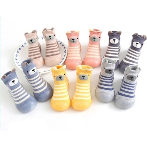 0-3 Year Baby Cute Cartoon Non-slip Cotton Toddler Indoor Floor Socks Girl Boy Animal Pattern First Walker Shoes Newborn Unisex