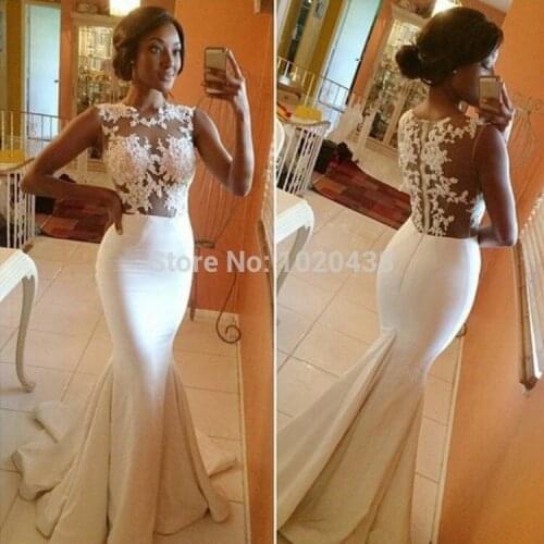 Long party Gowns robe de soiree 2015 new Sleeveless long Mermaid Evening Dress White Formal prom dresses vestido de festa longo