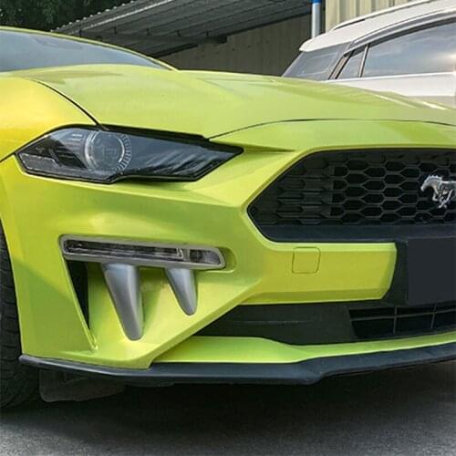 For 18-20 Ford Mustang Car Fog Lamp Frame Modification Accessories Fangs Styling Car Front Lip Decoration Stickers