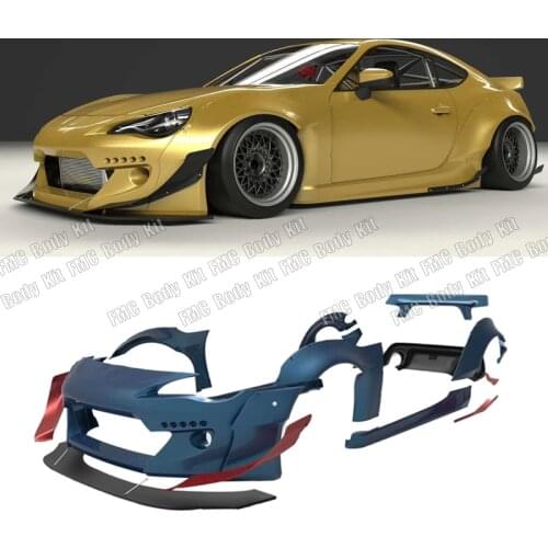 FRP Front Lip Spoiler Side Skirts Aprons Rear Diffuser Spoiler Fiberglass Wide Body kit For Toyota GT 86 Subaru BRZ FT86 FRP