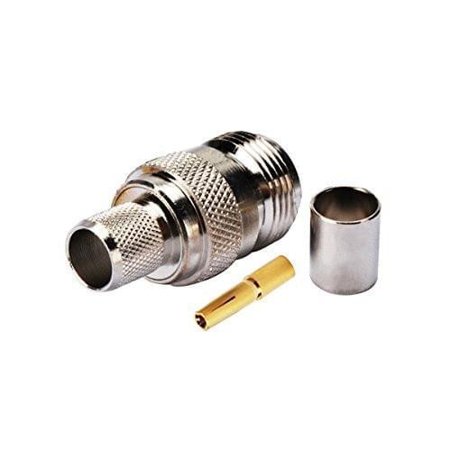 50PCS new N female L16 female RF connector crimping RG213 RG214 7DFB LMR400 cable straight nickel plated adapter with female pin