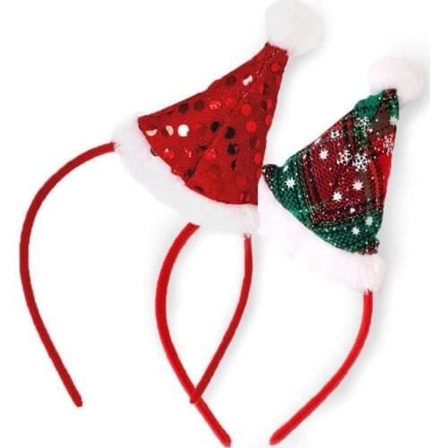 Jonggo Merry Christmas Antlers Santa Hat Hairband Festival Headband Hair Hoop Female Xmas Wearing Decoration #30ph