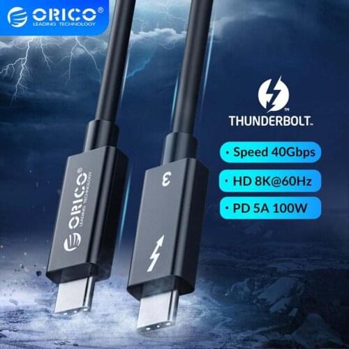 ORICO USB C to USB C Cable Thunderbolt3 cable 40Gbps Data Transfer Fast Charging 5A PD 100W 8K 60HZ HD Video for MacBook Pro