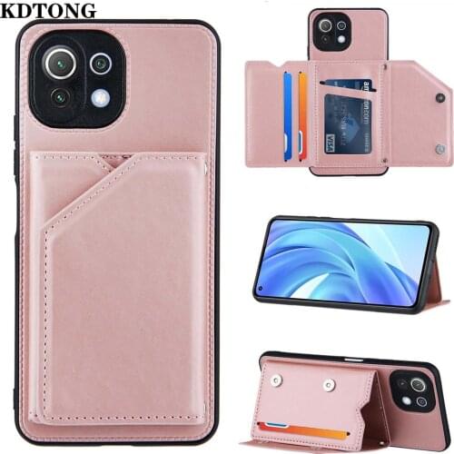 Leather Phone Case for Xiaomi Mi 11 Ultra Pro Lite 10S 10T 5G Shell TPU Shockproof Card Slot Package Protection Back Cover Coque
