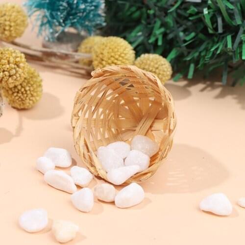 1:12 Doll House Mini Hand-woven Basket Vegetable Food Storage Basket Dolls Miniature Scene Decoration Ornaments