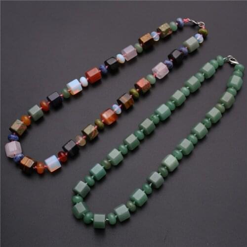 Wholesale 6pcs Natural Stone Quartz Crystal Point Beads String Necklace Multicolor Multisection Bead String Energy Necklace Free