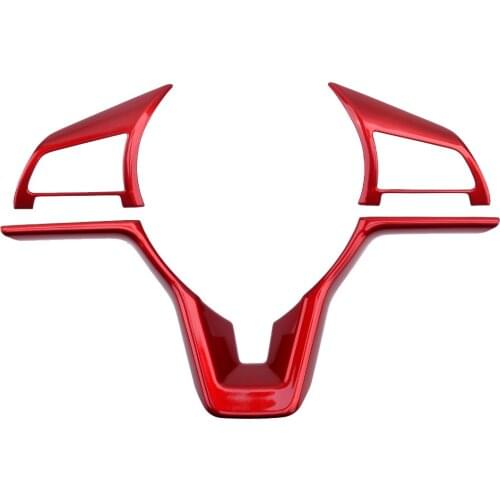 3Pcs/Set Car Interior Steering Wheel Trim Decor Decoration ABS Red Fit For Nissan Rogue Sport 2017 2018 2019