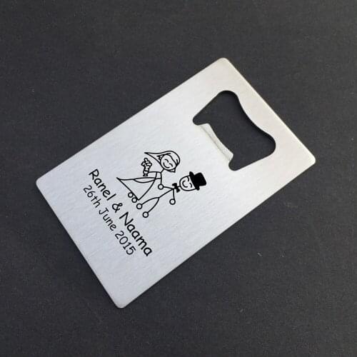 Personalized Credit Card Bottle Opener Wedding Favor Custom Printed Beer Bottle Opener Practical Wedding Anniversary Favors