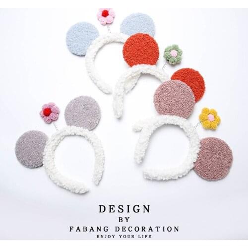 1PCS Cute Sun Flower Hair Holder Hairbands Fleece Bow Animal Ears Headband For Women Girls Turban Fashion Hair Accessories