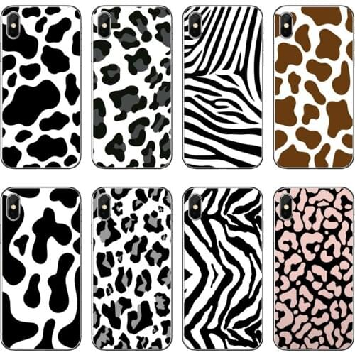 Leopard Zebra Cow pattern Print Transparent Phone Case For iPhone 12 11 Pro Max Mini XS Max XR X 8 7 Plus 6 6S Plus 5 5S SE 2020