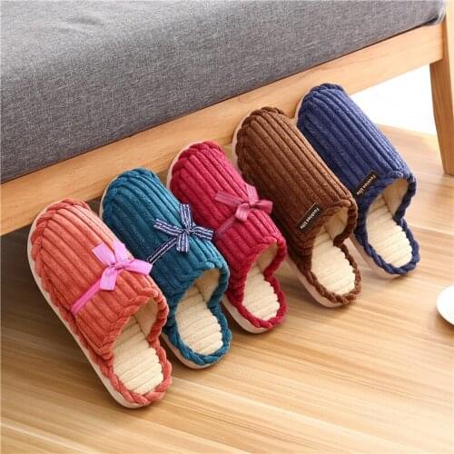 Autumn Winter Female Cotton Shoes Cute Plush Indoor Lovers Slippers Fashion Warm Soft Home Slippers For Women