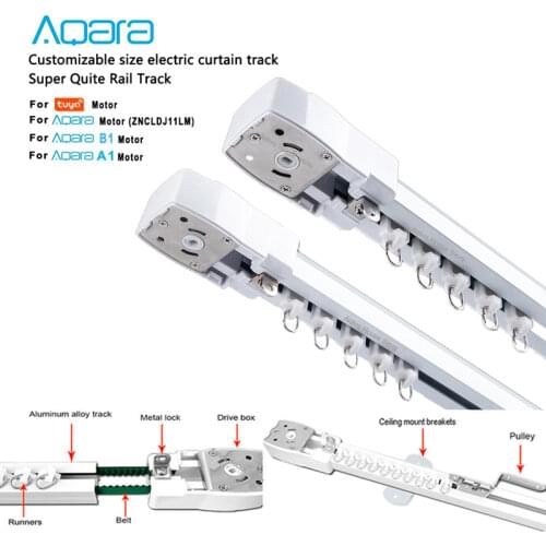 Free Ship Asia Country Customizable Electric Curtain Track for Aqara/Aqara B1 curtain motor, Smart Curtain Rails Control System
