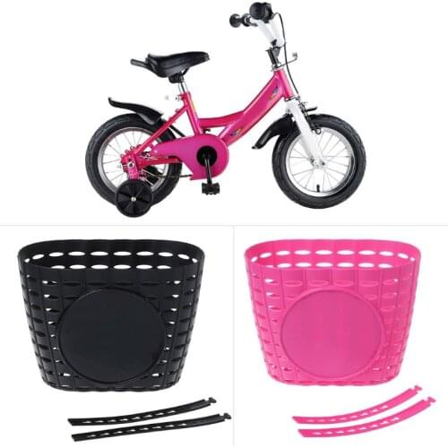 Bicycle Basket Hollow Children Bike Tricycle Scooter Storage Front Handlebar Plastic Carrier Cycling Kids Riding Shopping Y51D