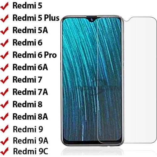 Tempered Glass for Redmi 9 9A 9C 8 8A 8C 7 7A 6 6A 5 5A 4A 4X 3S Screen Protector for Xiaomi Redmi Note 4 4X 5 7 Pro 8 K20 Pro