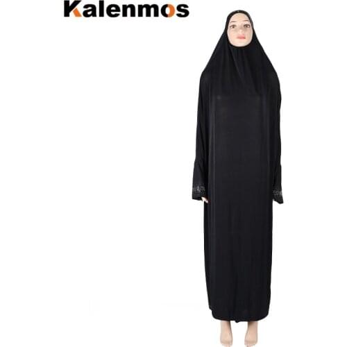 Kalenmos Ramadan Muslim Dress Long Sleeve Prayer Garment Women Khimar Abaya Moroccan Kaftan Robe Arab Jilbab Modest Long Dresses