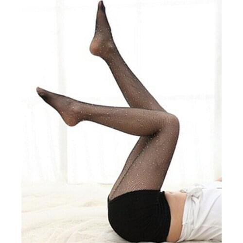 1pc Women Stocking Rhinestone Diamond Sexy Tights Transparent Fishnet Stockings Pantyhose Diamond Party