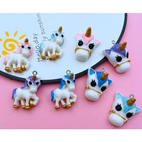 10pcs Colorful Resin Flatback Horse Charm for Keychain, Earring, Jewelry, Scrapbooking, DIY Making, Necklace