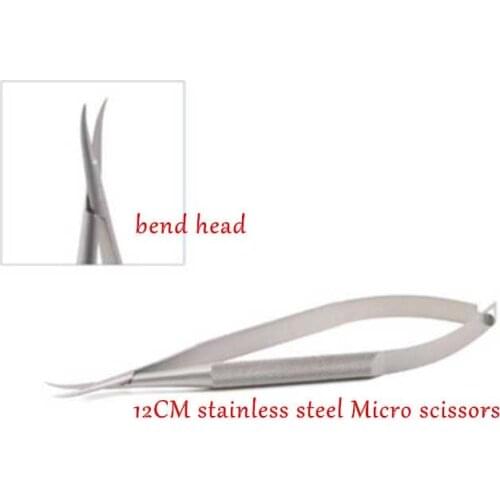 12cm bend head micro Cornea scissors Hand tool Surgery stainless steel Ophthalmic Instruments high quality