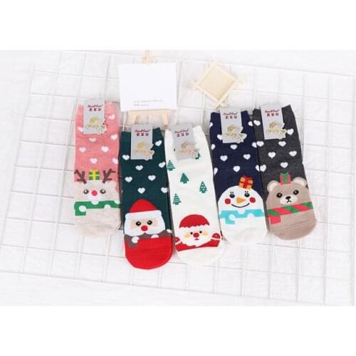 120pairs/lot women new fashion christmas cotton cute cartoon deer/bear/snowmen sock/Santa Claus sock