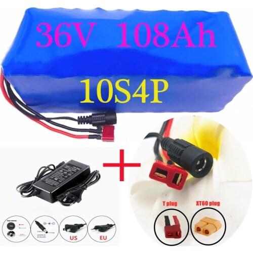 18650 Li-Ion Rechargeable 10S4P Electric Bicycle Scooter 36V Battery Pack 108A 780W BMS Batteries Function Overcharge Protection