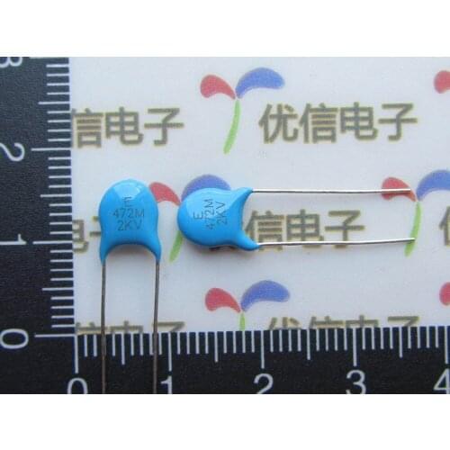40pcs High Voltage Ceramic Capacitors 2KV 2000V 4.7NF 472 dip capacitors ceramic 4.7NF