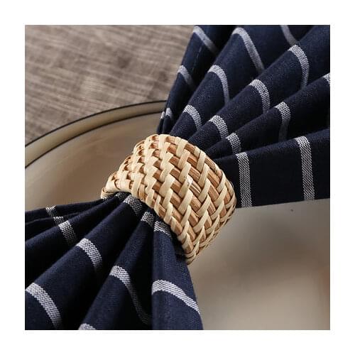 American Home Rattan Hotel Supplies Napkin Ring Banquet Decorations Storage Napkin Buckle Western Buckle