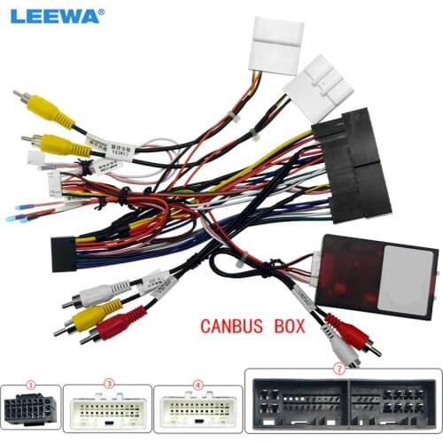 LEEWA Car 16Pin Stereo Wiring Harness CANbus Support For Hyundai Elantra/SantaFe/IX45/K3/Sportage/Sorento OEM SPDIF Amplifier