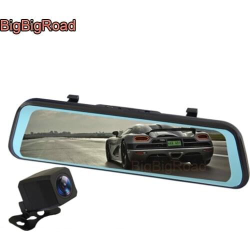BigBigRoad Car DVR Dash Camera Cam IPS Stream RearView Mirror Video Recorder For Chrysler Grand Voyager Pacifica PHEV 300C 200
