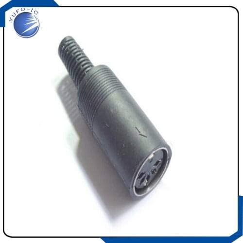 Free Shipping 5PCS DIN Plug 3pin 4pin 5pin 6pin 7pin 8pin Connector 3p/4p/5p/6p/7p/8p with Plastic Handle Female