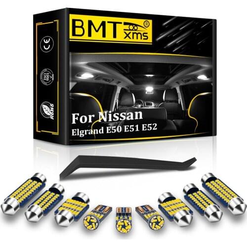 BMTxms Canbus For Nissan Elgrand E50 E51 E52 1997-2020 Vehicle LED Interior Dome Light License Plate Lamp Kit Car Accessories