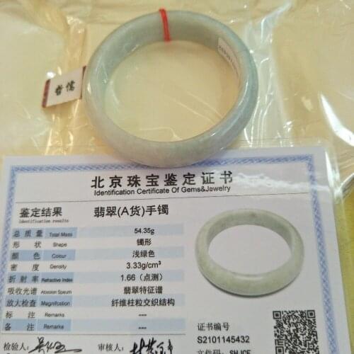 Giving A Certificate Natural Jadeite Bracelet Beautiful 54-60mm Womens Ring Jewelry