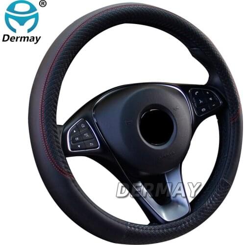 Black Car Steering Wheel Cover Sport Auto Steering-wheel Covers Car Accessory 38CM Car-styling Breathable