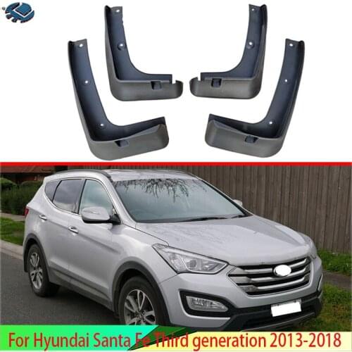 For Hyundai Santa Fe Third generation 2013-2018 4PCS Mud Flaps Splash Guards Fender Mudguard Kit Mud Flap Splash Guards Mudguard