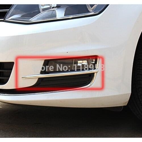 For VW Golf 7 MK7 2014 2015 2016 ABS Chrome Front Fog Light Lamp Trim Molding Bezel Garnish
