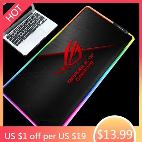 Mairuige ROG Player Country Cool Eyes RGB Mouse Pad Keyboard Speed Type Non-slip Rubber Game Table Mat Customizable