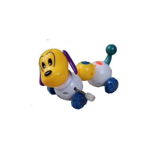 Toys the head toy Pull Back Chain Dogs Clockworks Toy Funny Animal Plastic Clockwork Wind Up Toys The Head Can Rotate Dog Shape