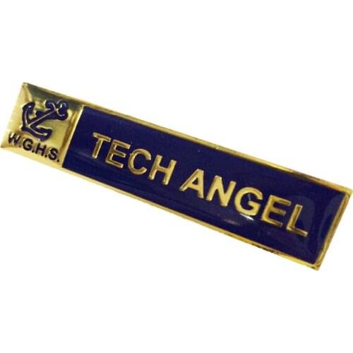 Custom Name Badge with Butterfly Clutch or Safety Pin Backing Lapel Pin