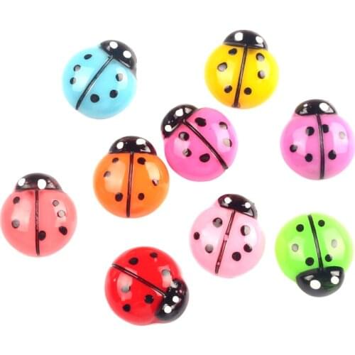 LF 50Pcs Mixed Beetles Resin Decoration Flatback Cabochon Embellishment For Crafts Scrapbooking Diy Accessories