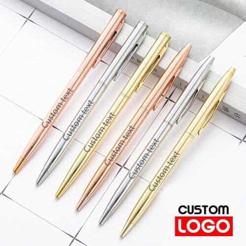 2021 Metal Ballpoint Pen Business Signature Pen School Teacher Gift Pen Custom Logo Lettering Name Wholesale Student Stationery
