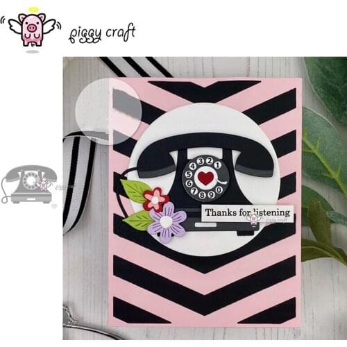 Piggy Craft metal cutting dies cut die mold Retro telephone Scrapbook paper craft knife mould blade punch stencils dies