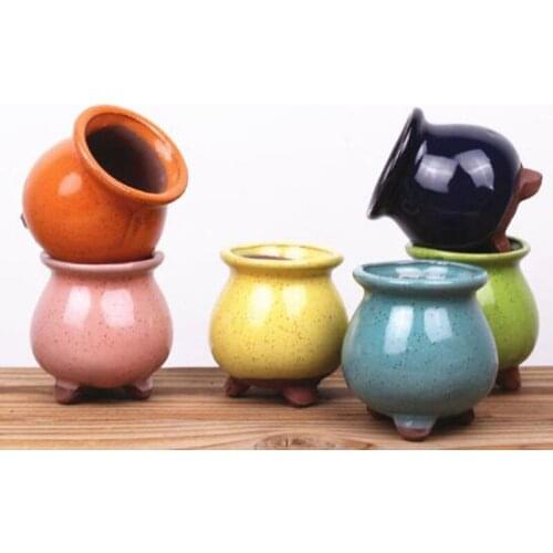 Fleshy Flowerpot Macaroon Ceramic Plant Pot Mini Vase Desktop Pot Bonsai Decoration Gift For Home Garden