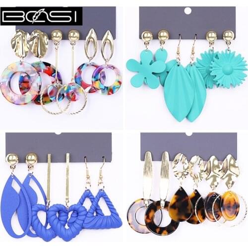 BOSI acrylic set earrings fashion jewelry long earrings set for women minimalist drop earrings boho simple earring wholesale new