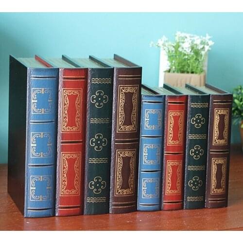 Decorative Bookends Book Shelf Holder Stoppers Secret Storage Box Set Vintage Old Style Desktop Ornament GDeals