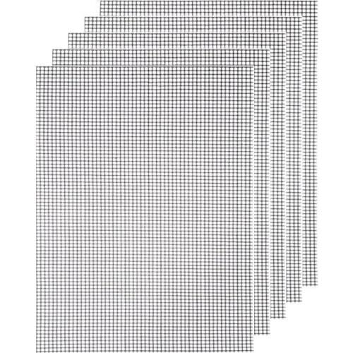 BBQ Barbecue Cooking Mat Set 5 pcs BBQ Grill Mat BBQ Grill Anti Adhesive Reutilisables, Heat Resistant 40x30cm