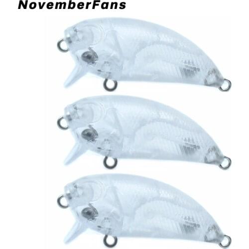 NovemberFans 10pcs/lot Unpainted Minnow Bait 4.5cm 5.9g Crankbait Floating Bass Wobblers Fishing Tackle Lures