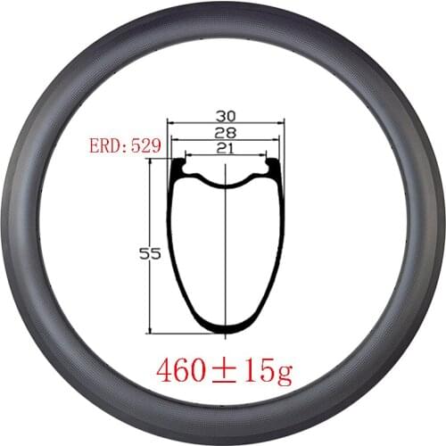 Ultralight 460g 700c 55mmx28mm Tubeless basalt brake width 28mm carbon rim UD 3K 12K matte glossy 18H 20H 24H 28H bicycle wheels