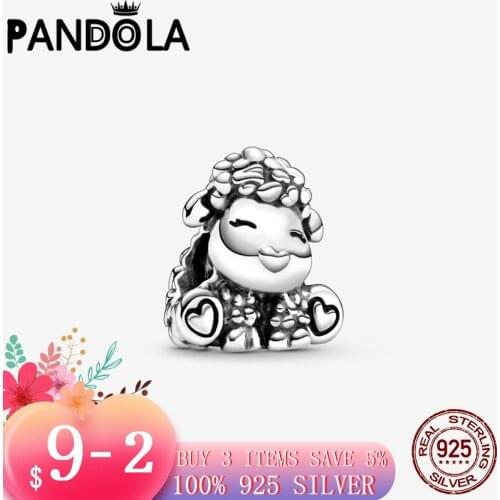 Authentic 925 Sterling Silver Patti the Sheep Charms Beads fit Original Pandora Charms Bracelet Brand 925 Silver Jewelry Gift