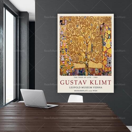 Gustav Klimt Exhibition Poster, Tree of Life, Wall Art Decor, Art Nouveau, Vintage, Gift Idea, Gallery Art, Scenery, Garden