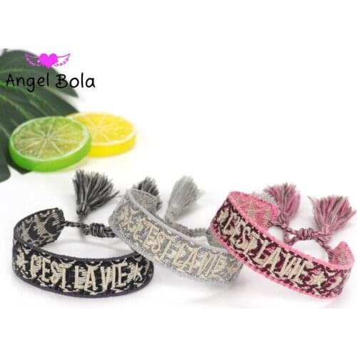 Adjustable Friendship Bracelet Womens Retro Woven Tassel Letter Bracelet Embroidered Woven Bracelet Jewelry Gift Wholesale
