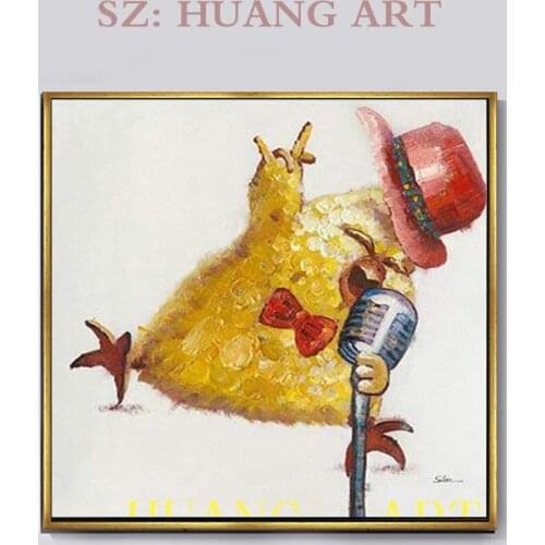 S Modern Fashion Canvas oil Painting Cute Animal Art for Home Decor Party Decor Panda and pig concert Rock and Roll Chicken